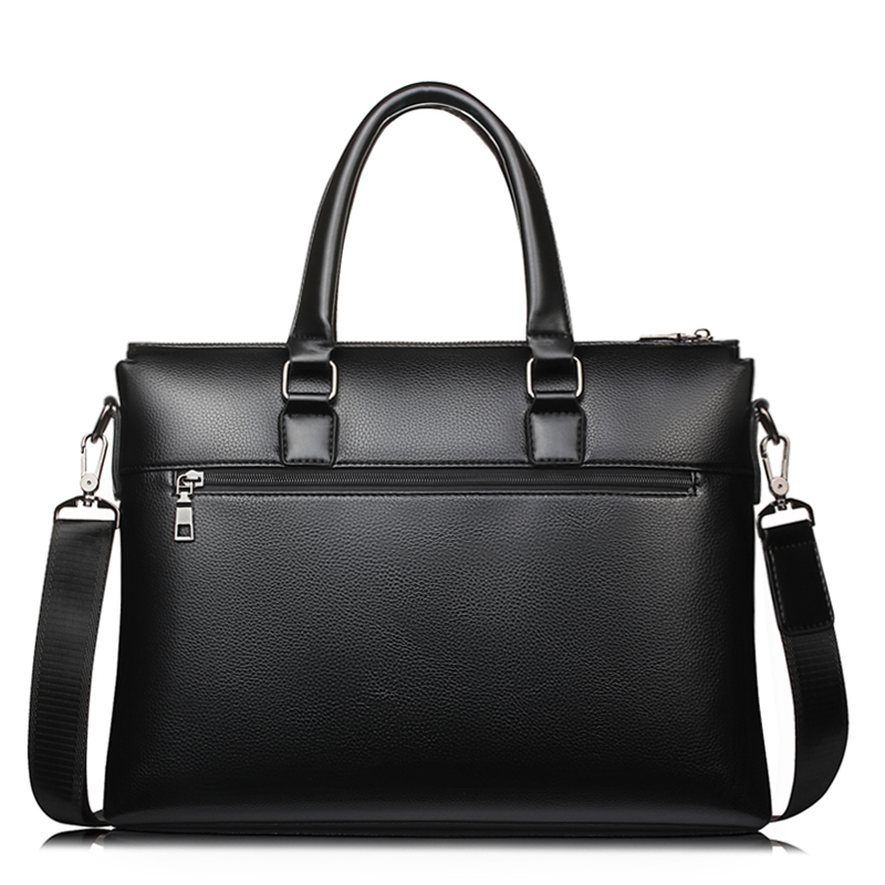 Qetesh Hot Sale Business Men Shoulder Bags Pu Leather Lawyer Laptop Briefcase