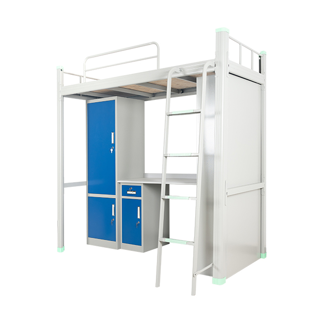 College School Furniture Steel Double Loft Bed Customize KD Structure Metal Frame Dormitory Beds