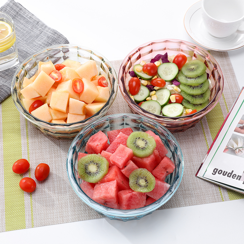 Portable 2 in 1 fruit plastic container fruit bowl with lid and handle fruit basket