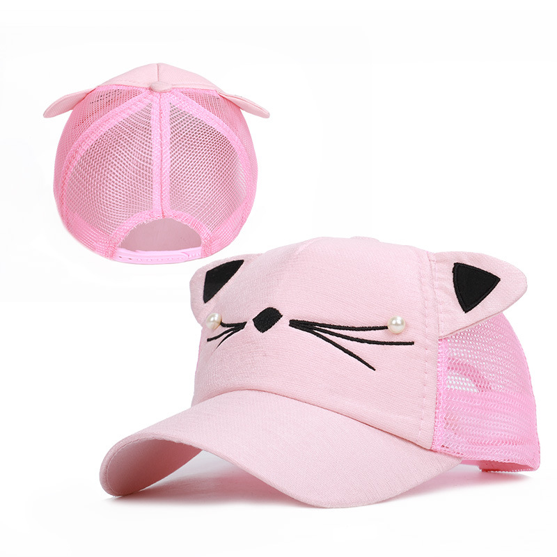 Free shipping instock wholesale gorra al por mayor sombrero kids girl ear cute trucker mesh child hat custom toddler trucker hat