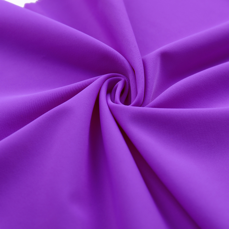 Hot selling wholesale 80 Nylon 20 Spandex solid dye purple swimwear knit fabric spandex