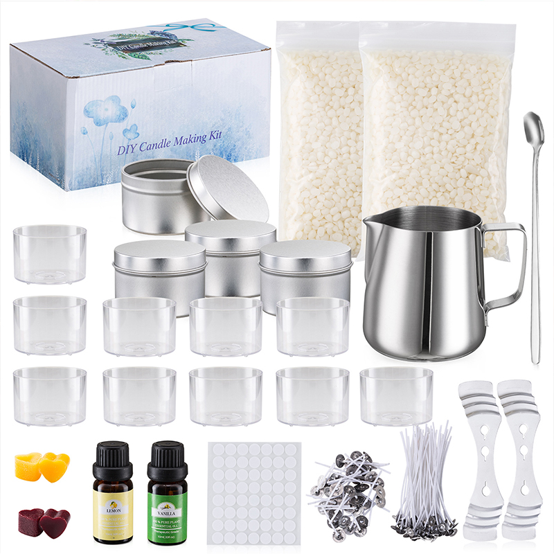 2021 DIY Scented Soy Wax Candles Making Kit Supplies in Tins Create Your Own Candle Making Kits