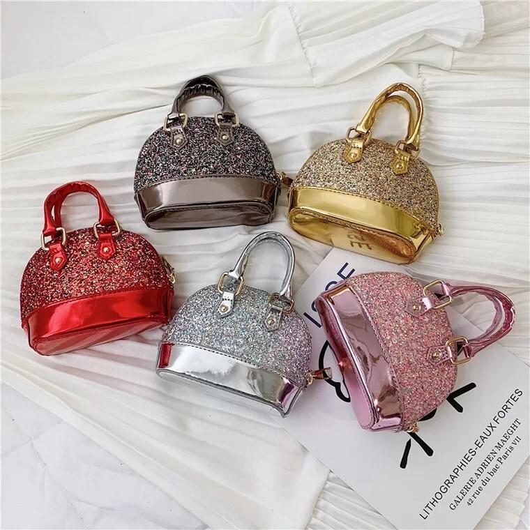 Korean Children Shoulder Bag Fashion Sequins Shell Hand Bags Messenger Crossbody For Kids Girls Handbags Purses Tote Bag