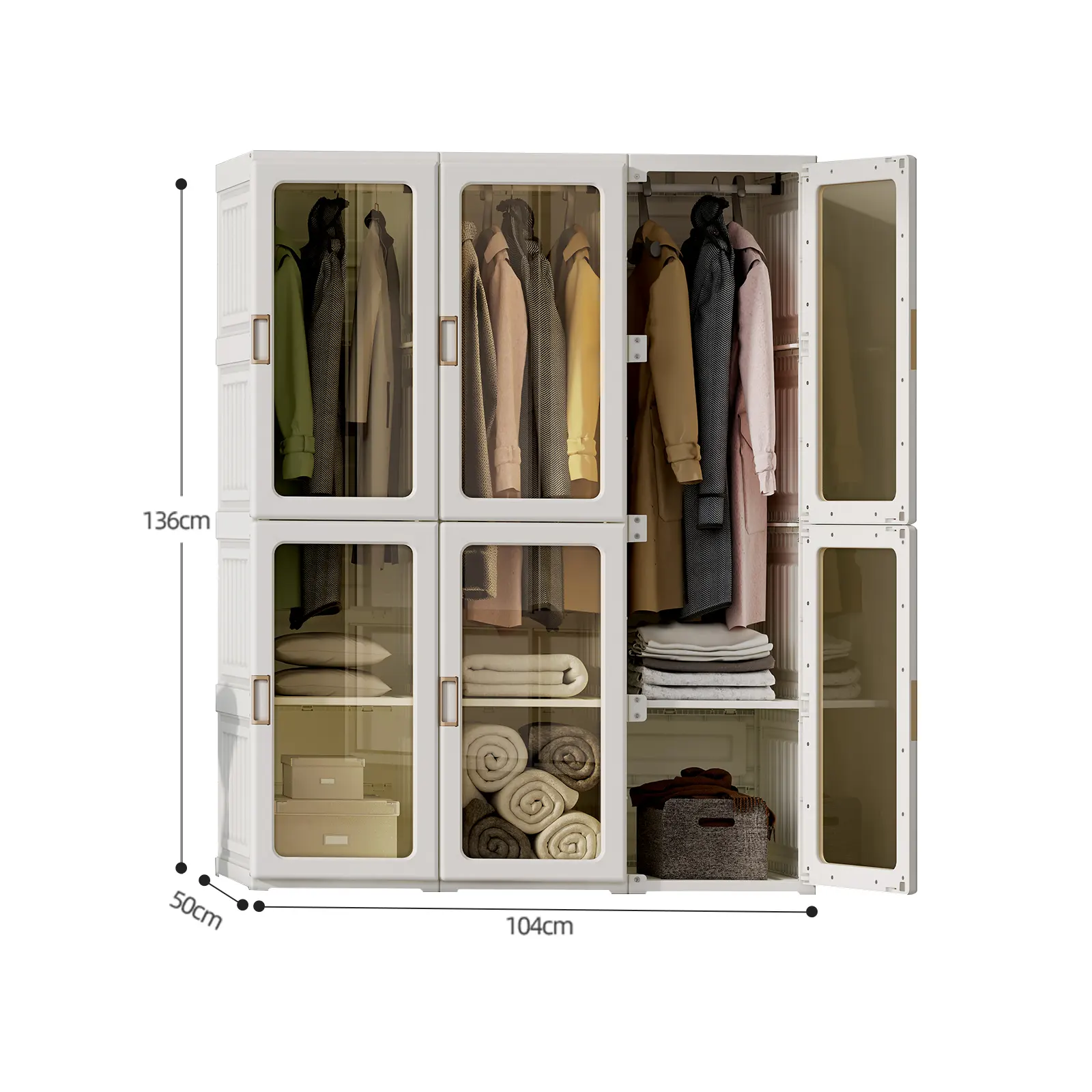 2022 new PP folding cupboard wardrobe for clothes closet