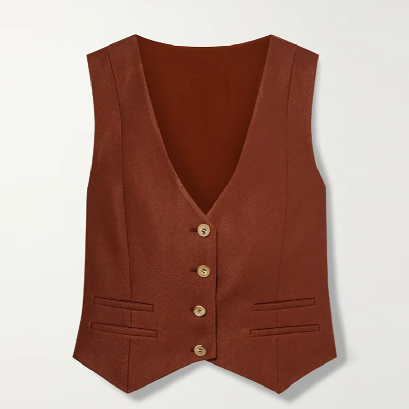 2021 New Design Button Twill Wool Silk Unisex Wool and Silk-blend Vest