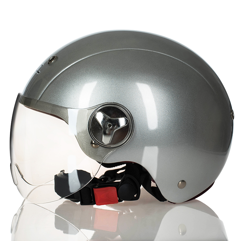 Naked, Rose, DOT Approved Half Helmet for Motorcycle, Moped, Scooter and More (Matte Black/Silver, X-Small)