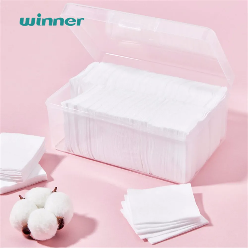 Winner Wholesale Nail Cotton Pads OEM Disposable Facial Eye Makeup Remover Wiping Finger Cotton Pad