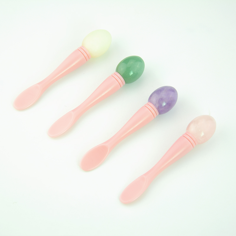 Custom Mini Jade Massage Spoon Brush Spatula Face Eye makeup Spoon