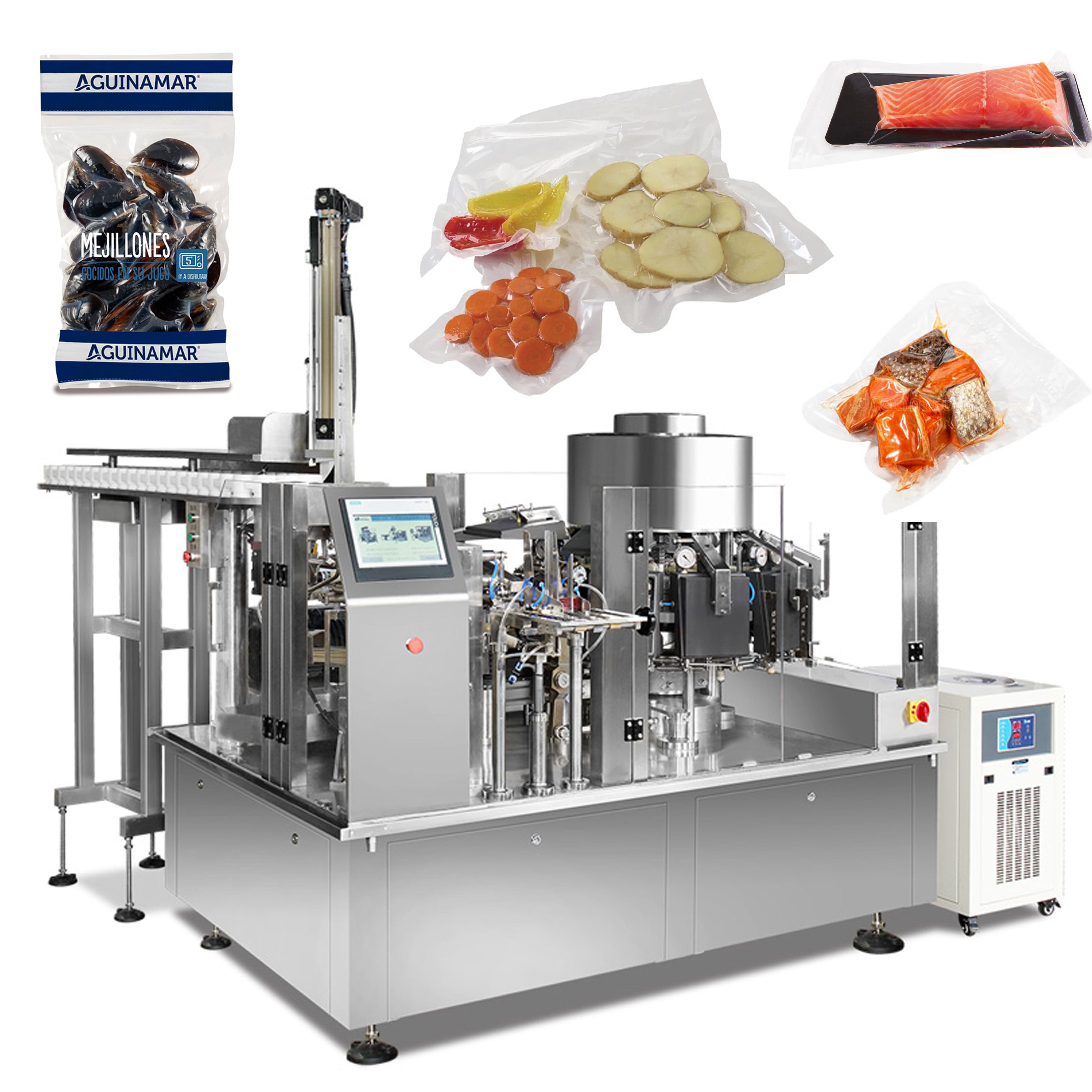 CE Approved Fruit and Vegetable Vacuum Pouch Filling Weighing Packing Machine