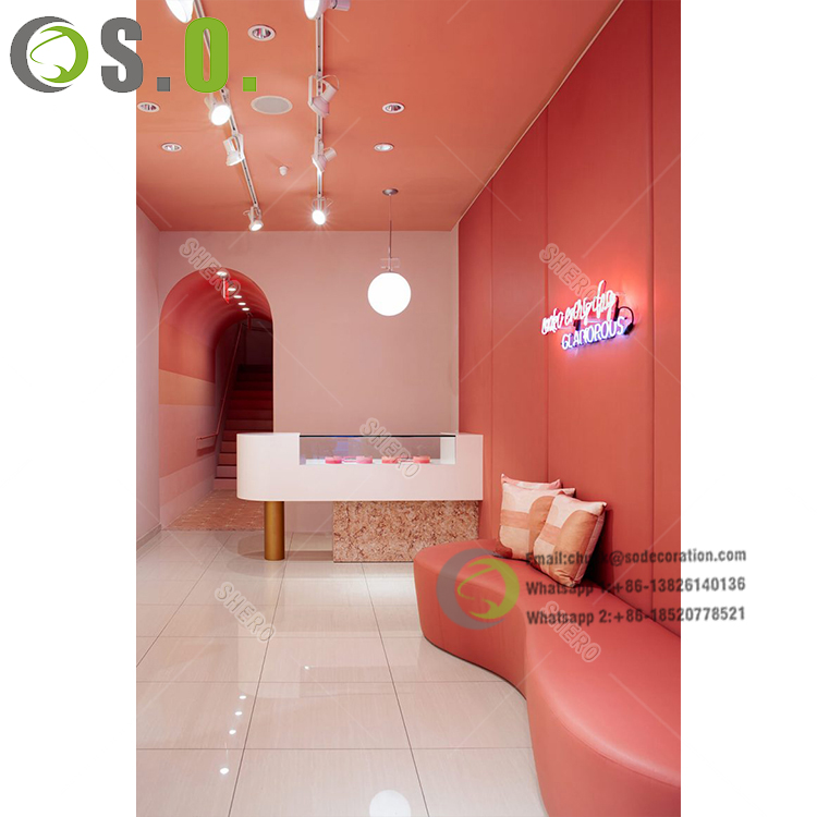 Retail Skin Care store custom hair salon interior shop design cosmetic fixture