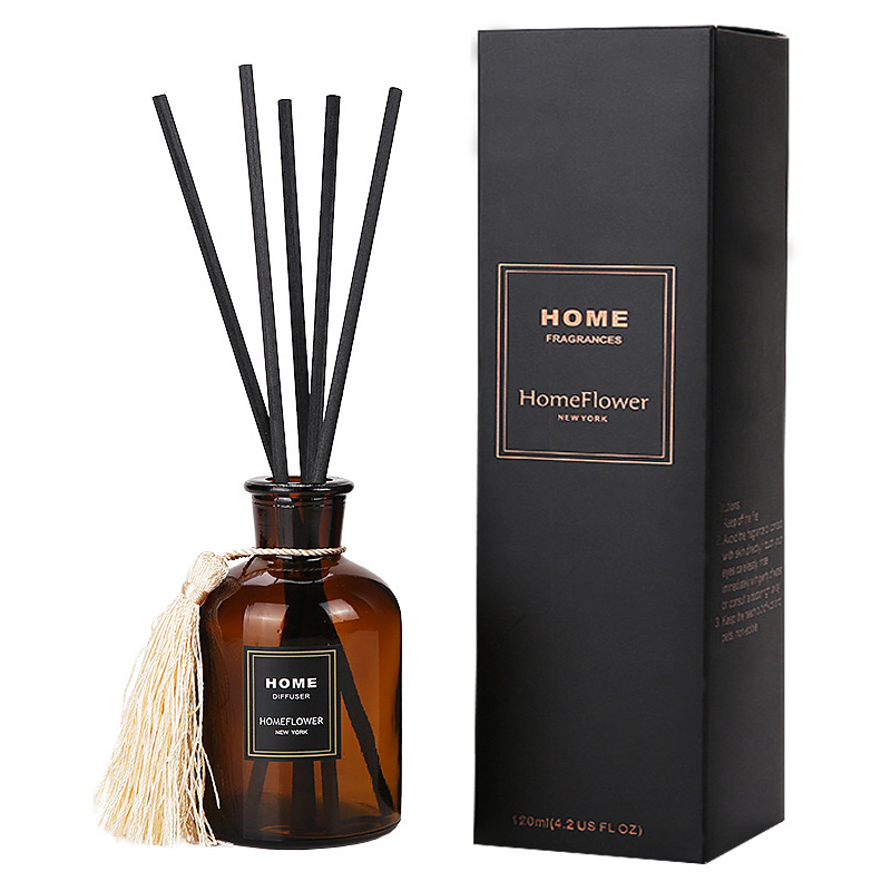 Custom Logo Packaging Caps 125ml 250ml Clear Empty Luxury Aroma Reed Diffuser Aromatherapy Bottles Glass With Box For Home Decor