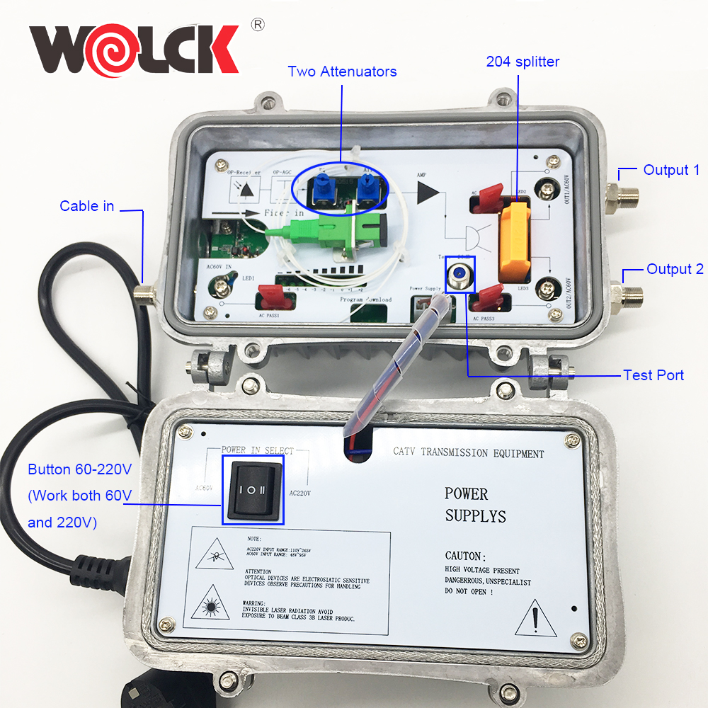 Оптический приемник Agc с модулем FTTB Wolck 2 выхода
