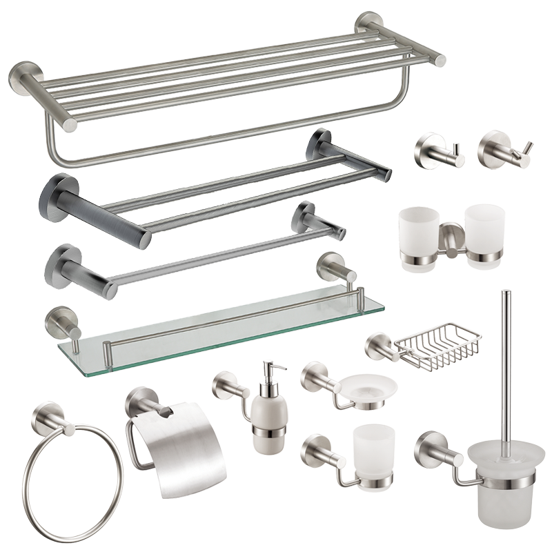 Wholesale Stainless Steel Brush Bathroom Hardware Set 78 Series Wall Mount Towel Rack Paper Roll Holder Bathroom Accessories