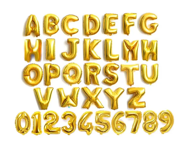 Balloons Helium 16inch Custom Personalized Gold Silver Helium Gas Filled Letter Inflatable Foil Balloon Wholesale