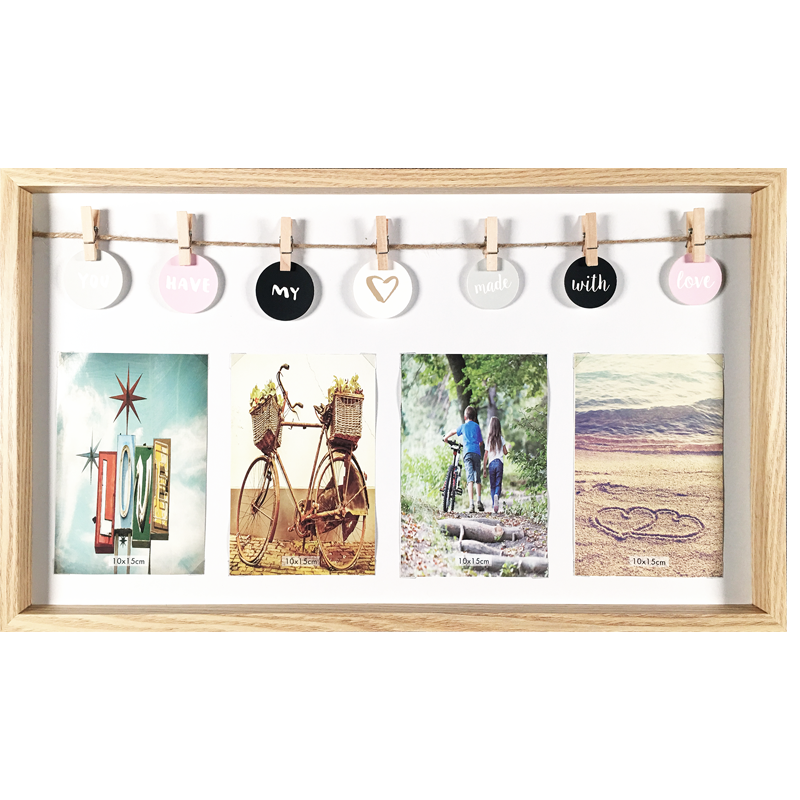 Custom Size Logo Sublimation Blank Vintage Poster Art Display Double Sided Shadow Box Wooden Frames For Pictures