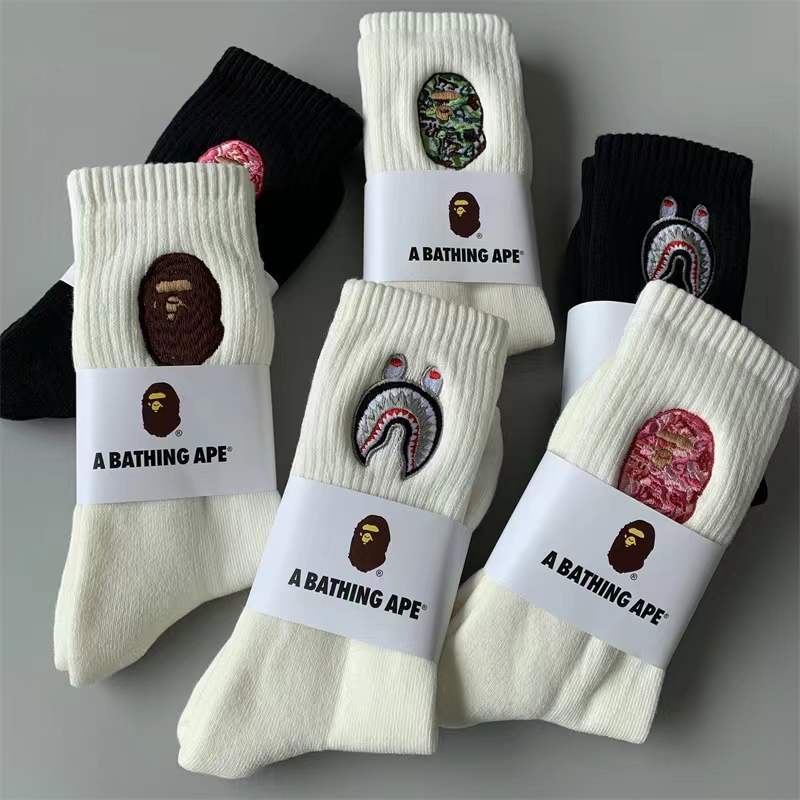 Высококачественные вышитые логотипы, мужские и женские короткие носки bape, спортивные хлопковые носки bape на заказ