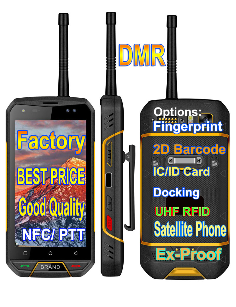 Прочный телефон Highton, 5-6,5 дюймов, NFC, PTT, DMR, сканер штрих-кода со сканером отпечатков пальцев, UHF, RFID, спутник, прочный сотовый водонепроницаемый телефон