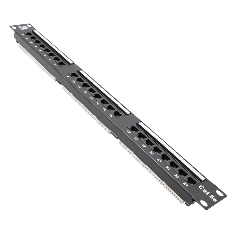 VCOM 19 дюймов 1U Ethernet RJ45 патч-панель сетевые стойки для монтажа на 24 порта Cat 5e патч-панель