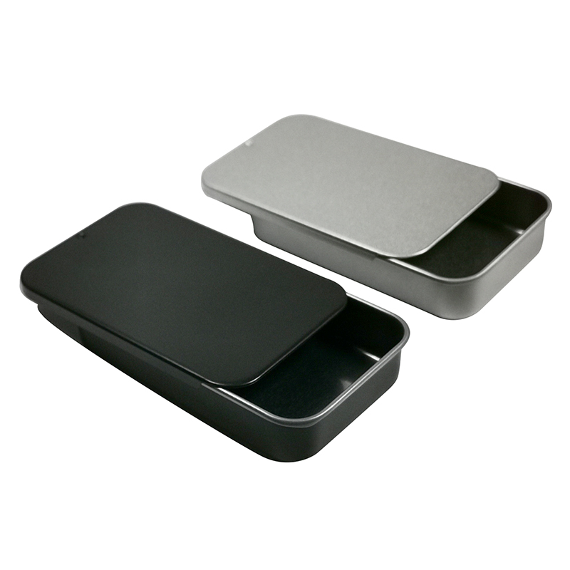 White/Black Small Slide Lid Lip Balm Storage Tin Container Packaging Metal Tin Box