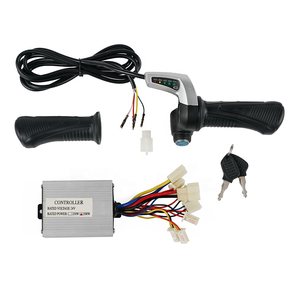 NiceCNC 24V 500W дроссельные захваты и двигатель щеточный контроллер комплект для электрического велосипеда скутер мотоцикла