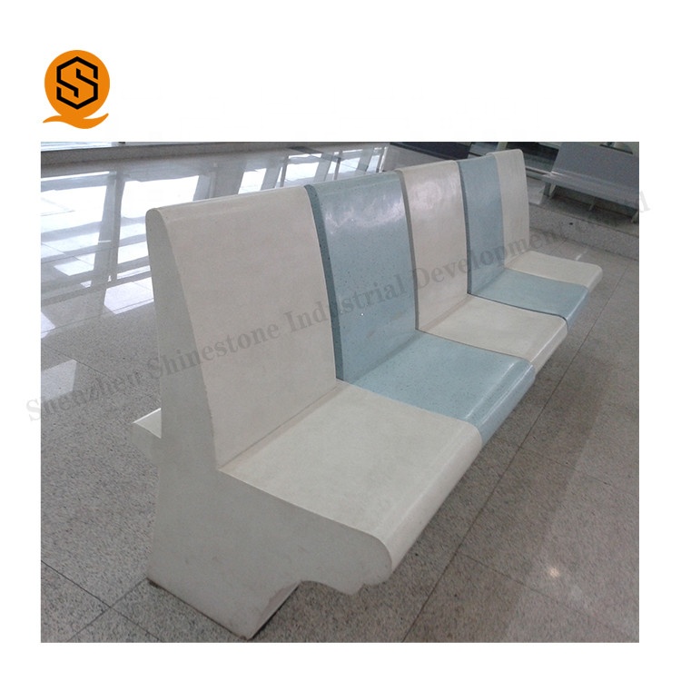 Artificial quartz stone seating chair,rest bench,waiting seat for subway,airport,public area