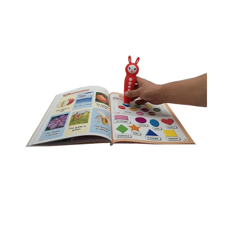 Interesting children English conversation books with rabbit talking pen