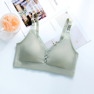 Factory Custom High Quality No steel Ring Sexy Pregnant Women Breastfeeding Underwear Hollow-Carved Nursing Bra Maternity