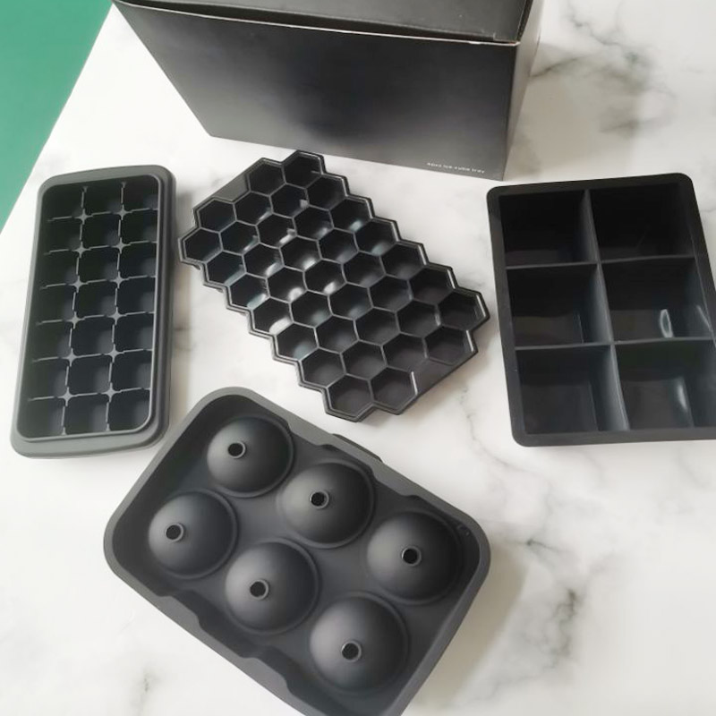Amazon Best Selling Ice Cube Set High Quality Silicone 6 Hole Ice Ball Mold Ice Cube Tray Mold Set