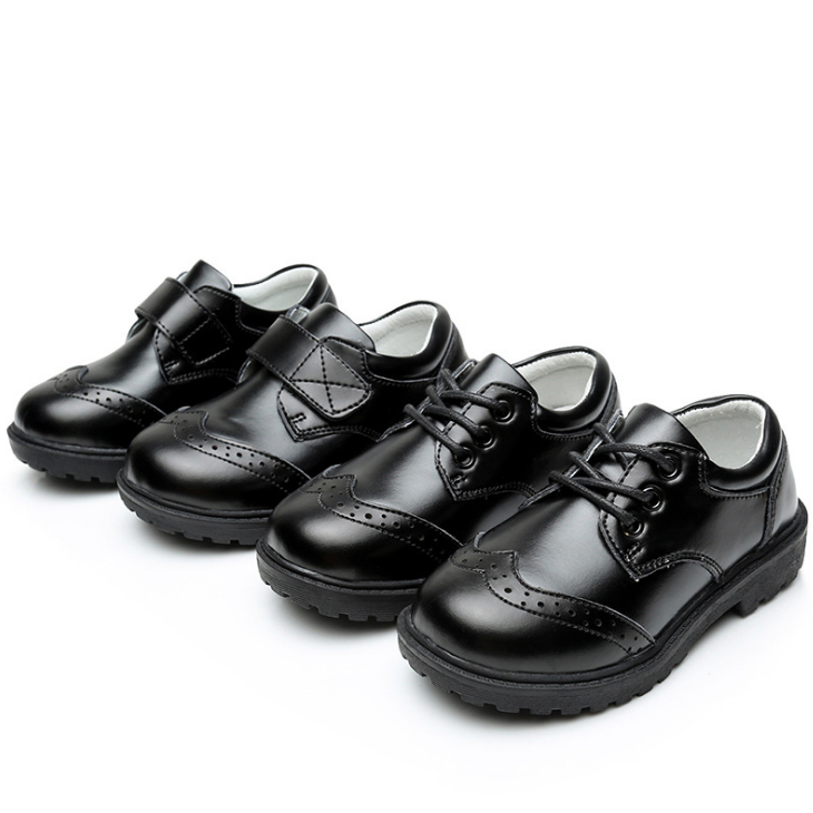 YY10115S Factory wholesale elegant British style children black leather dress shoes school shoes formal shoes for boys