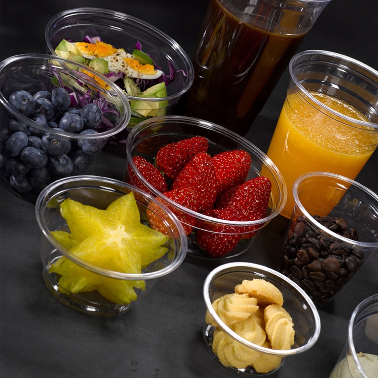 Vegetable fruit salad PET plastic cup with lid