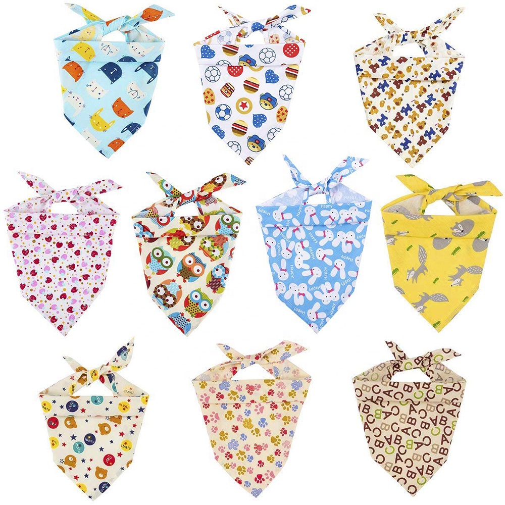 Wholesale Fashion Dog Cat Custom Pure Cotton Triangle Cute Pet Scarf Bandana