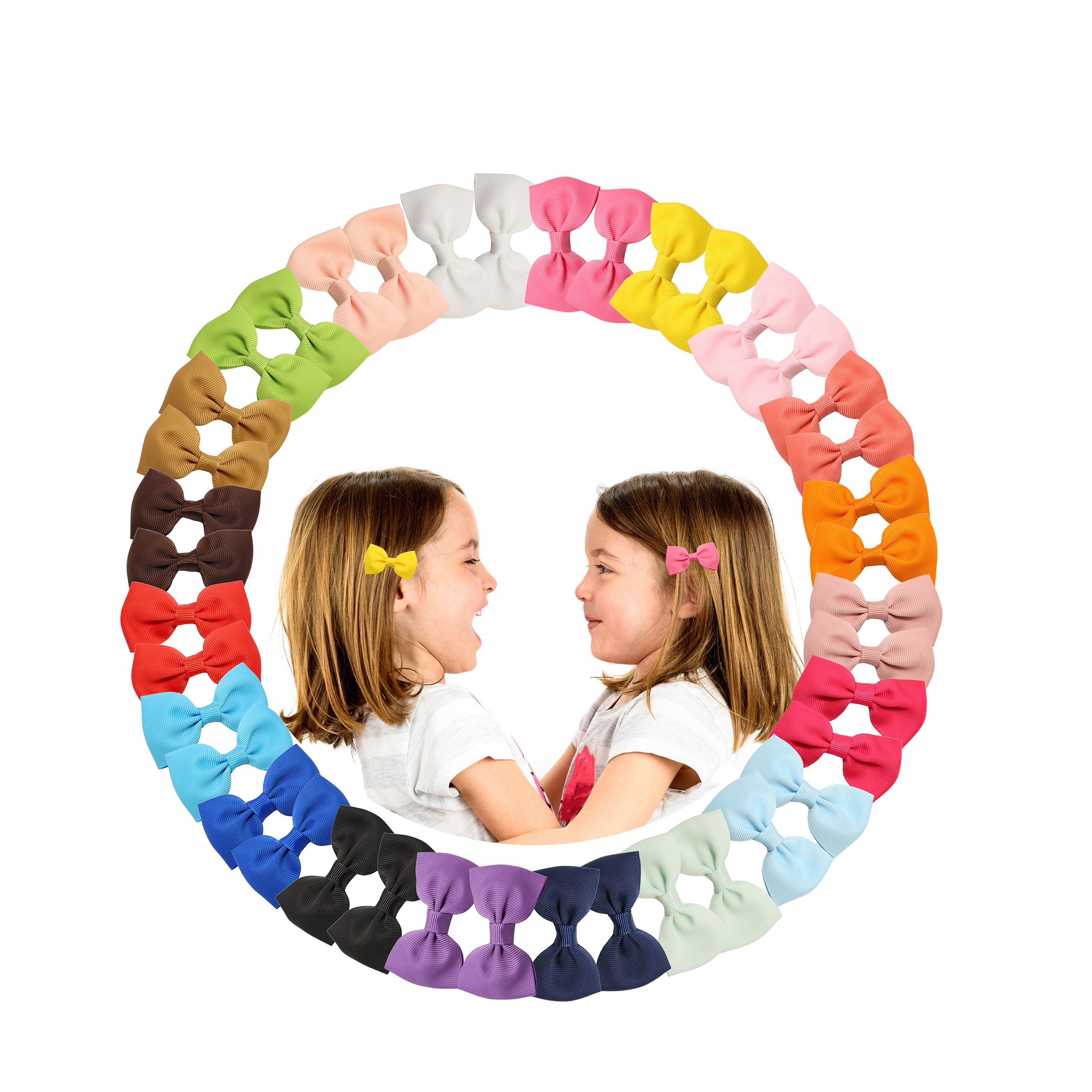 Lirong 40 PCS 2,5 inch луки для волос для девочек Grosgrain лента большой бутик лук аллигатора зажимы для волос для подростков дети