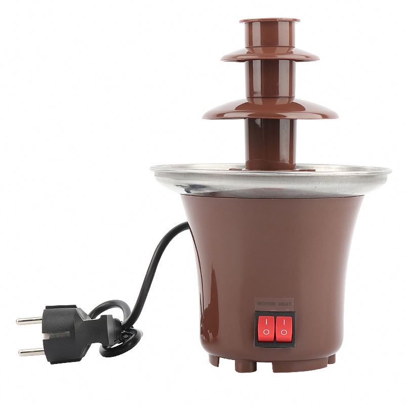 New Mini Chocolate Fountain Three Layers Creative Design Chocolate Melt With Heating Fondue Machine DIY Mini Waterfall Hotpot