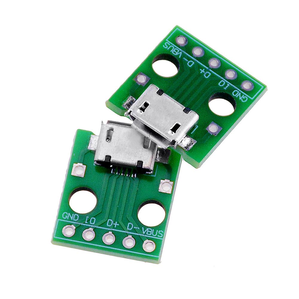 10PCS MICRO USB To DIP Adapter 5pin Female Connector B Type PCB Converter Breadboard Switch Board SMT Mother Seat