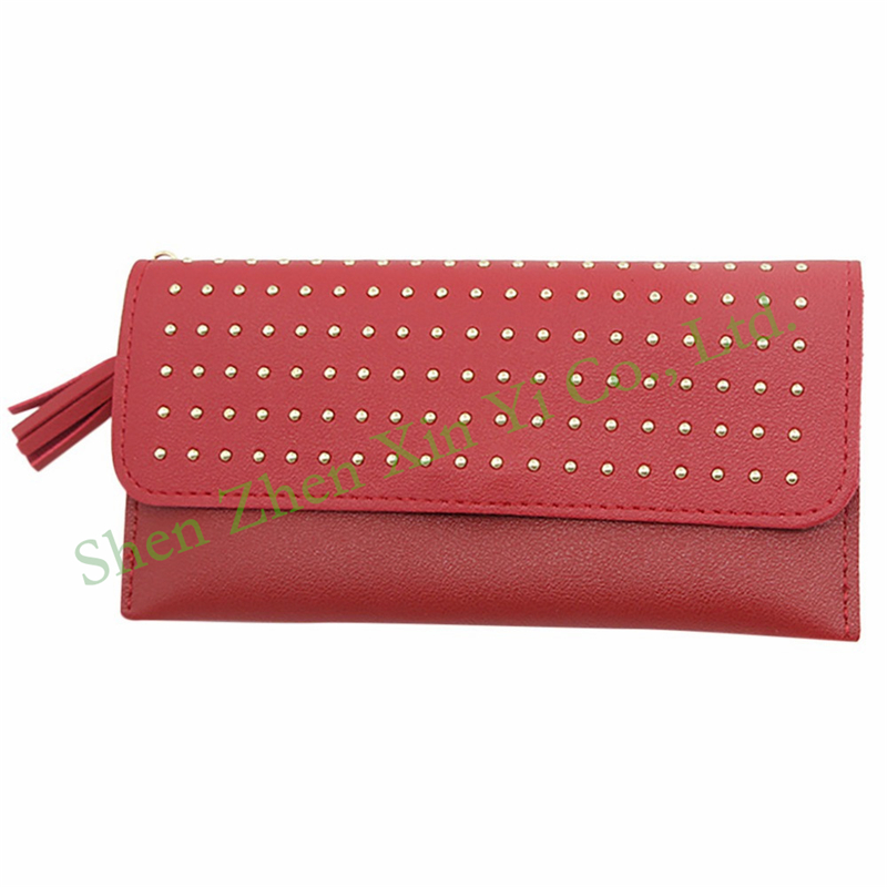 fashion New Retro Rivet Phone Pocket Purse Clutch wallet women long purse wallet card long zipper wallet