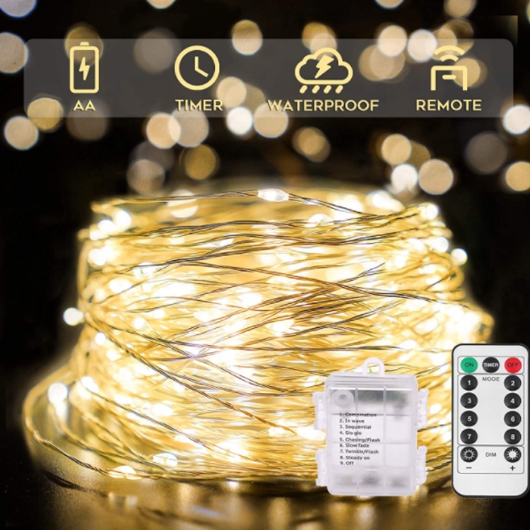 Christmas Decoration Fairy Lights Button Battery Operated Mini Copper Wire Fairy Lights LED String