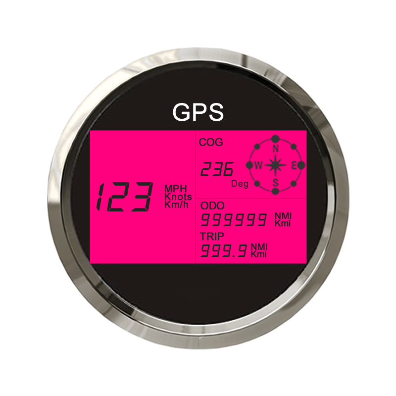 Цифровой GPS-Спидометр 85 мм с ЖК-дисплеем и счетчиком путешествий, одометр для мотоцикла, лодки, грузовика