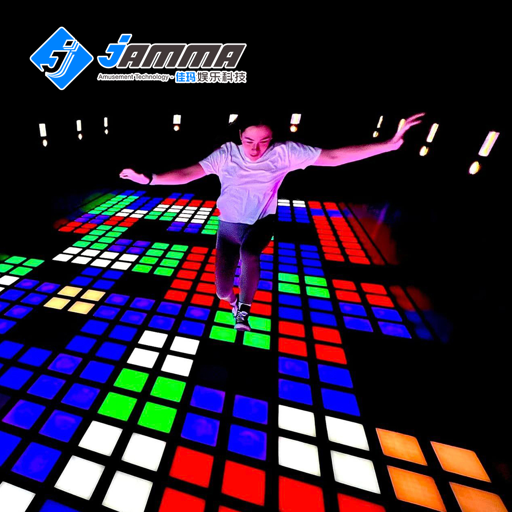 Factory Supply Amusement Park 30x30cm Wired Interactive RGB Activate Game LED Dance Floor for Kid Games