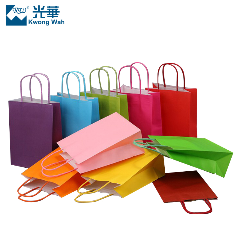 Wholesale Luxury Brown Kraft Shopping Paper Gift Packaging Bags WIth Twist Handle