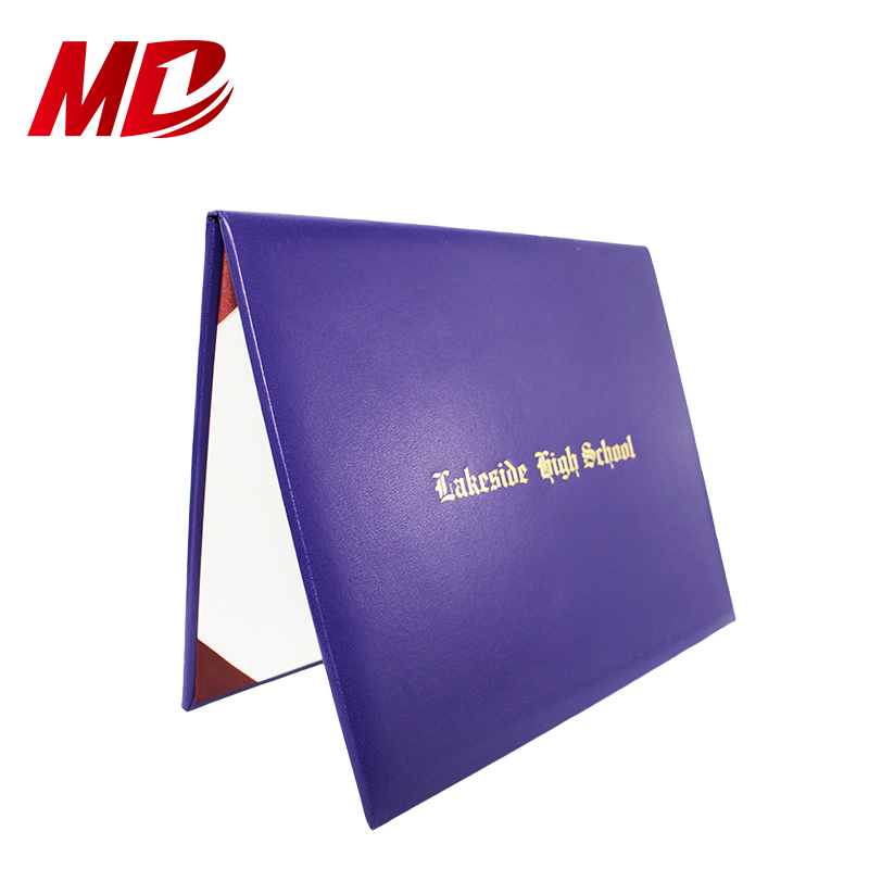 School Smooth Leather Diploma Covers Certificate Holders 8.5"x11" with School LOGO