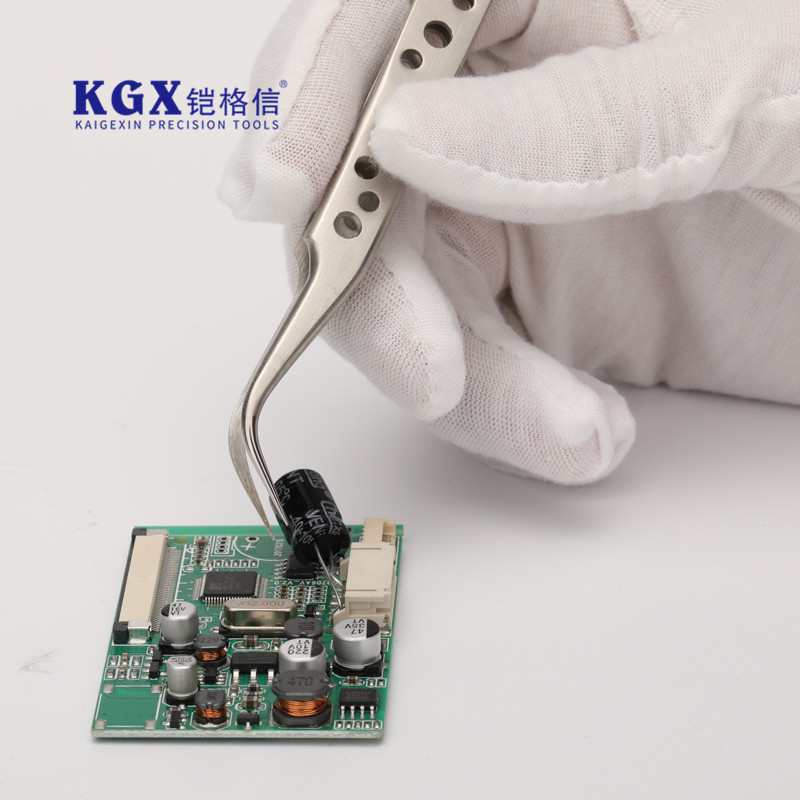Kaigexin K-915 отполированных вручную ремесло 201 из нержавеющей стали с двумя отверстиями пинцет