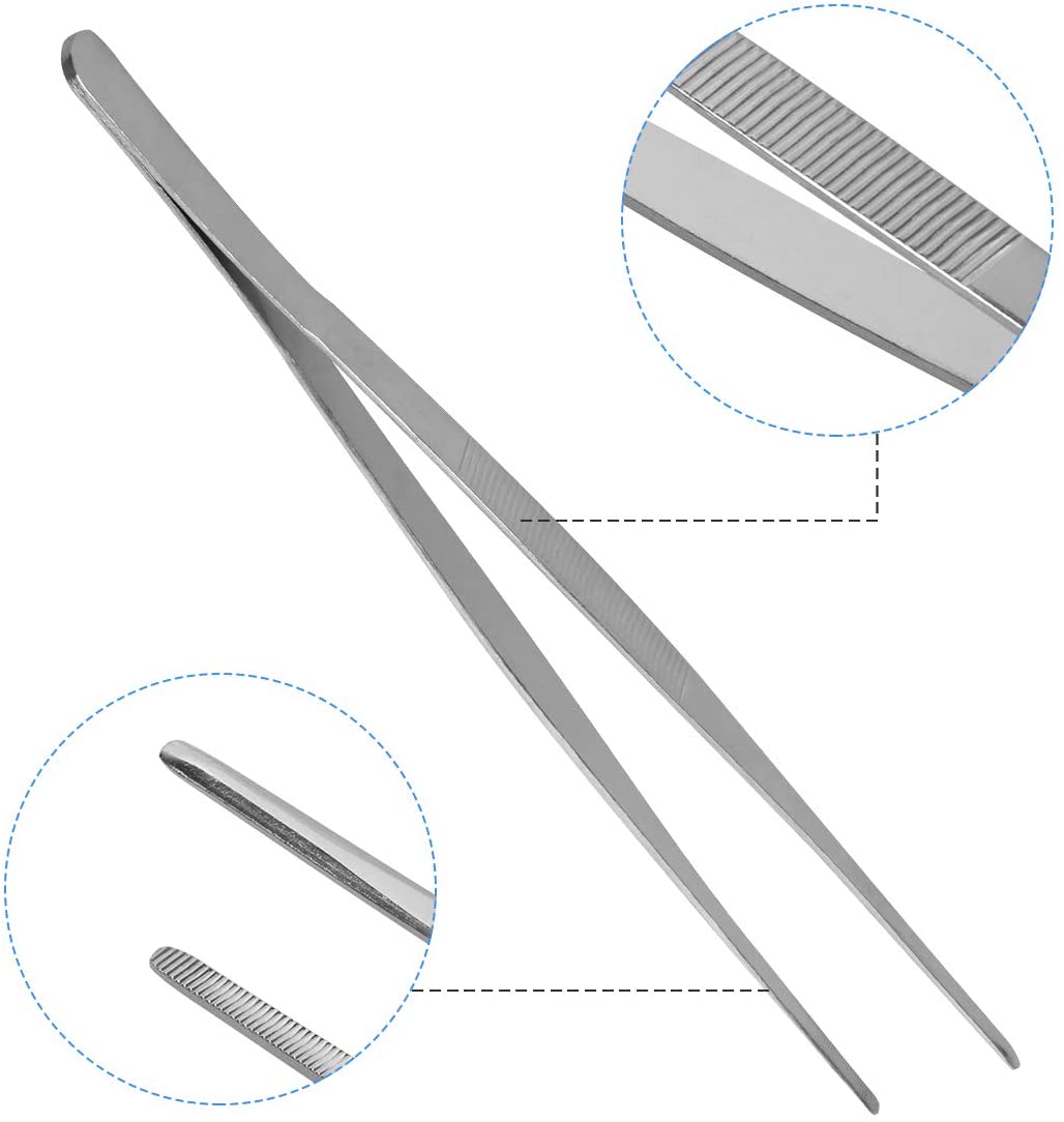 Kitchen tweezer Stainless Steel, Long tweezer for Surgical, Cooking Pincette for Sea food, Bar Tweezer
