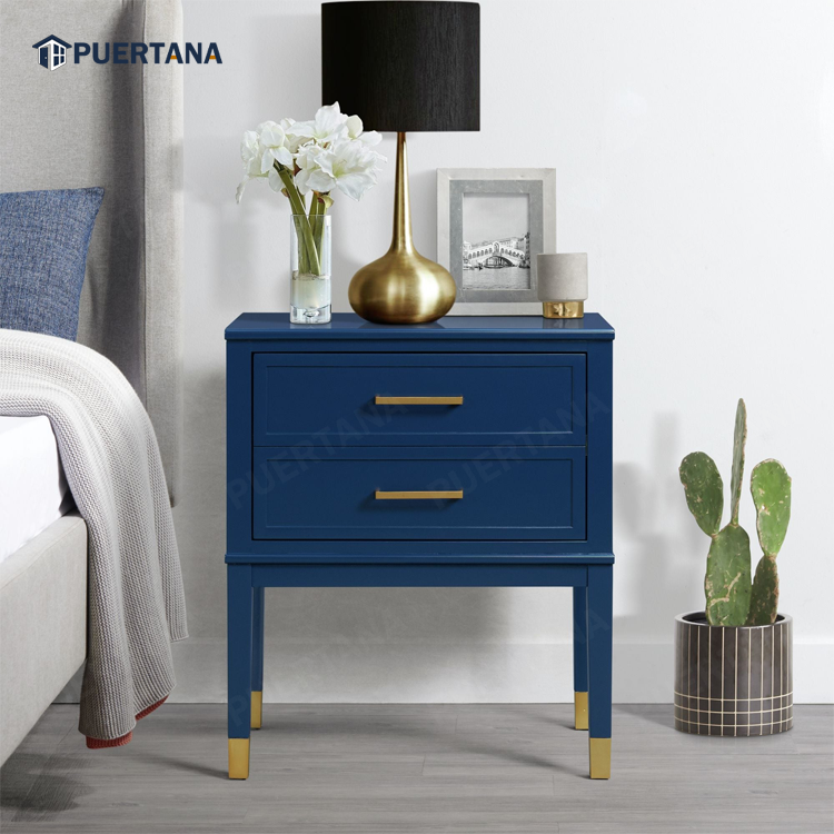 Modern 2 Drawer Nightstand and Side Table with Storage Bedside Table