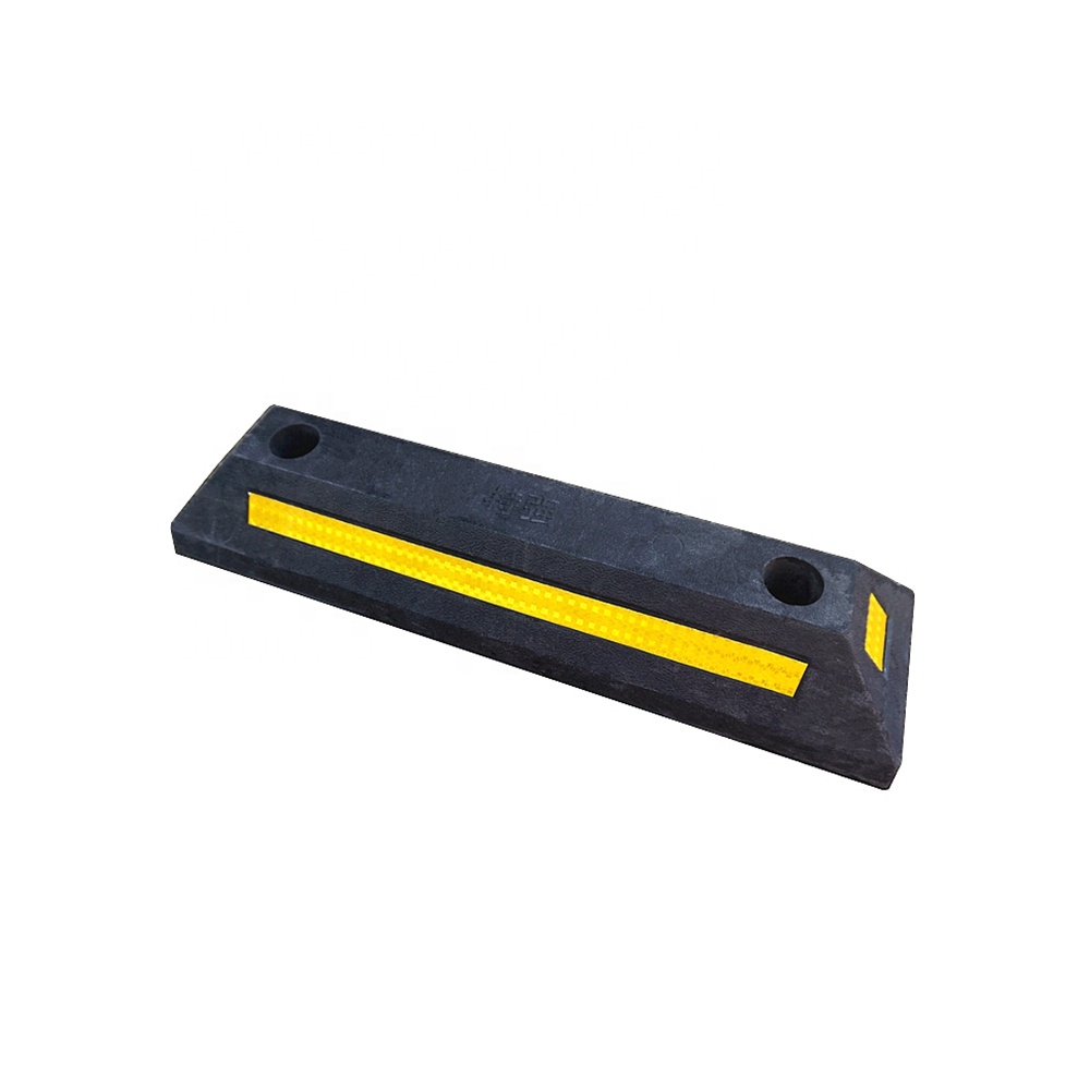 560X150X100Mm Curb Car Parking Reflective Rubber Vehicle Wheel Stopper