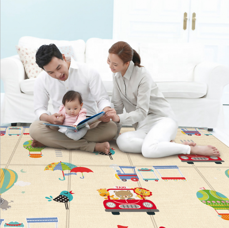 Foldable Design Eco Friendly Non Toxic Waterproof PE Foam Baby Play Mat Thick Cartoon Printed Baby Toddler Crawl Mat Playmat