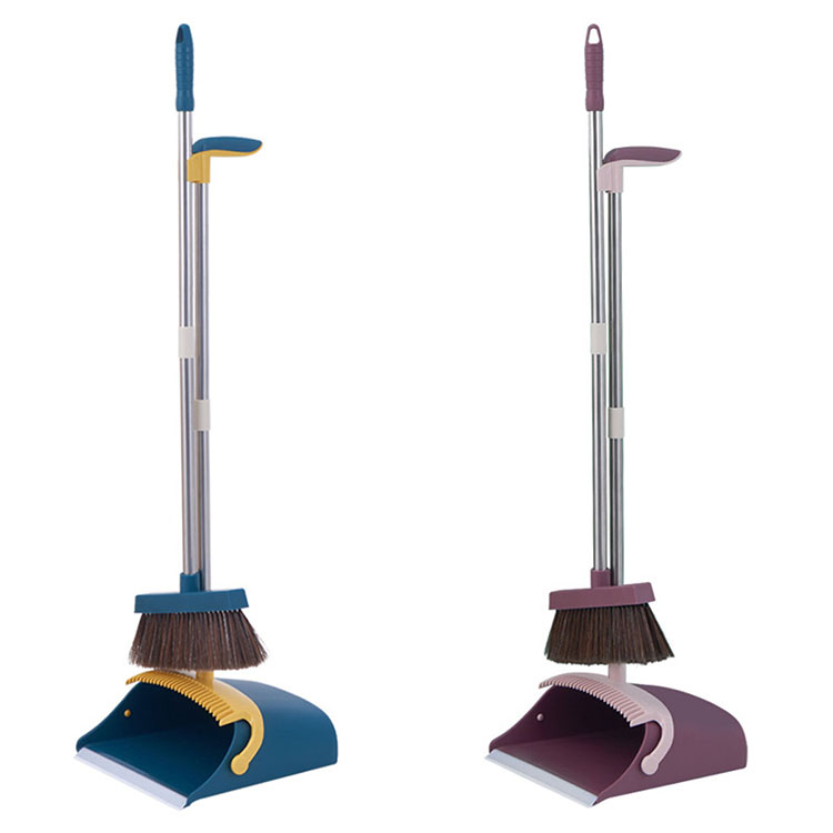 Amazon Hot Selling Foldable Standing Dustpan Dust Pan Kitchen Lobby Floor Broom and Dustpan Set with Long Handle