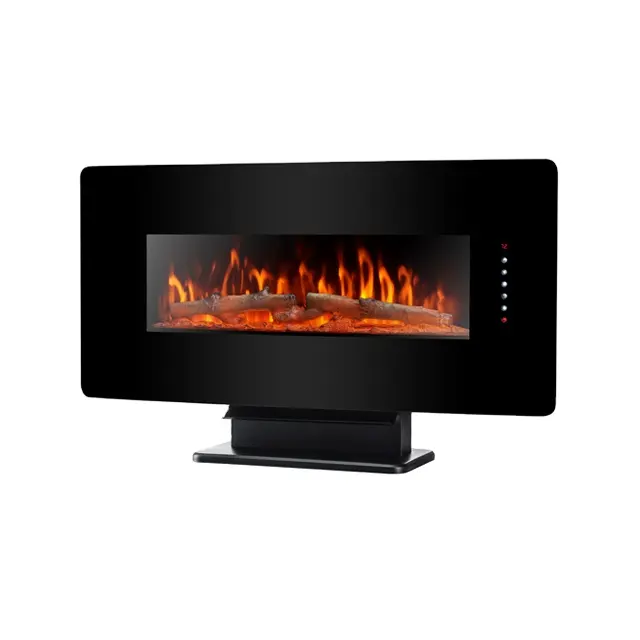 multicolor and options curved front panel electric fireplace wall mounted touchscreen with remote control
