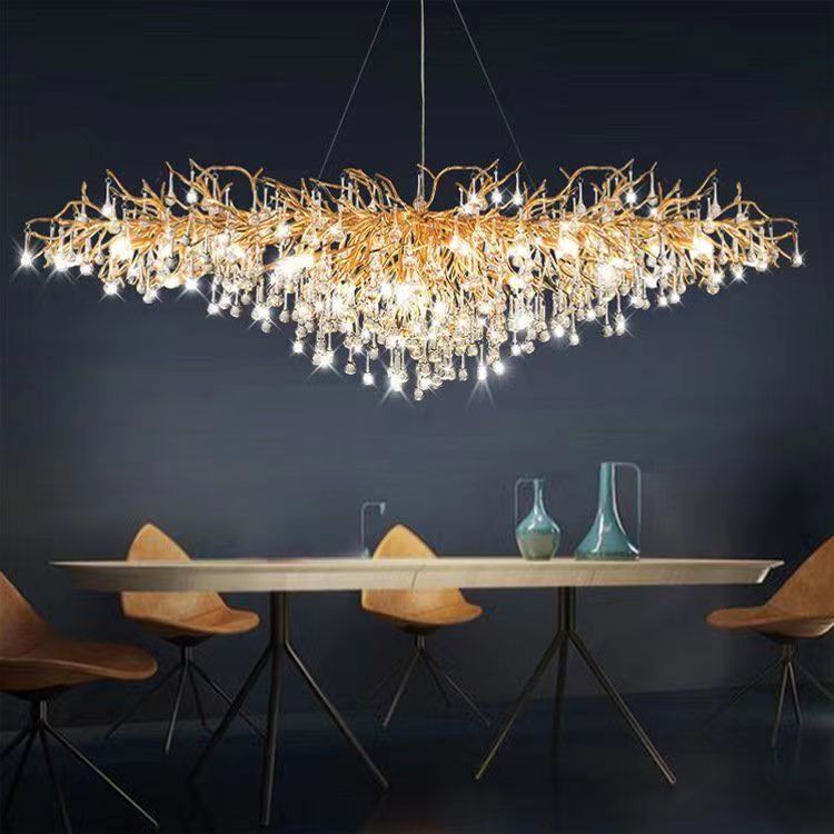 light fixtures modern L180cm lights and lighting home room lamp rectangle crystal chandelier