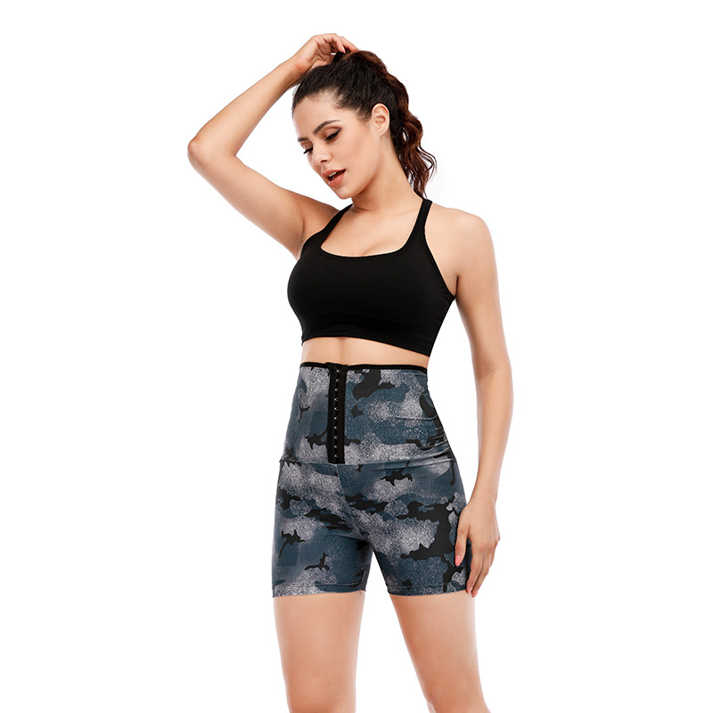Women Camouflage ion coating Running Breasted Sauna Sweat Sport Workout Shaper Pants Stretchy Athletic Leggings Trousers