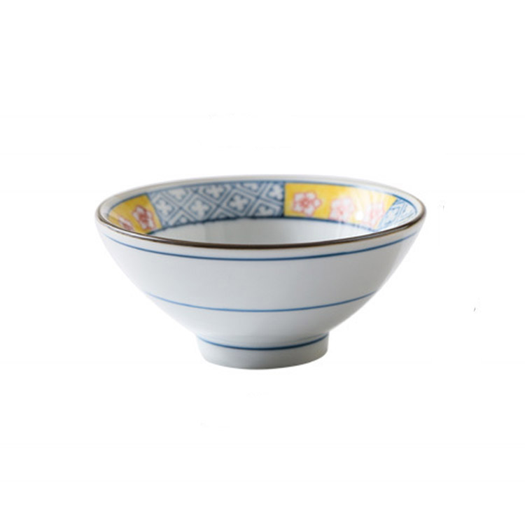 Japanese Round Ceramic Restaurant Round Soup Mixing Serving Bowl Ceramic Travel Bowls Durable Set